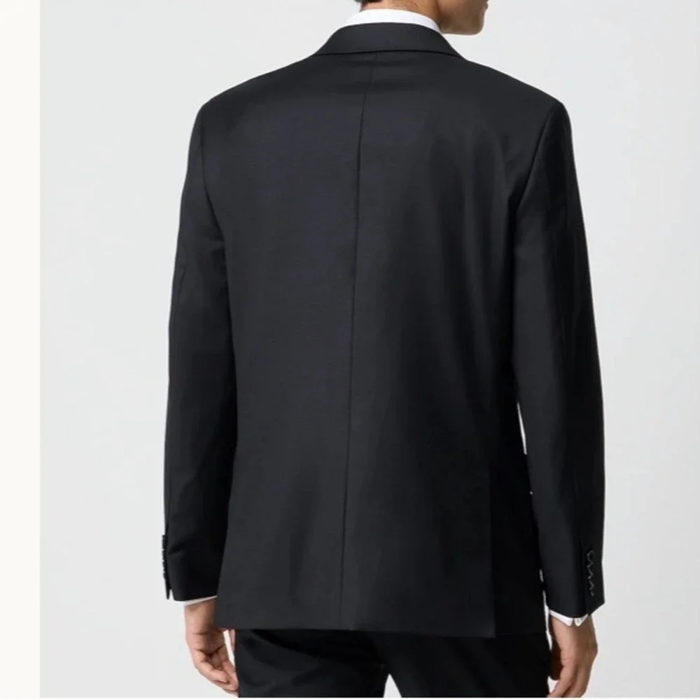 J.Crew Mens 36S Thompson Tuxedo Jacket Black Wool Peak Lapel AZ235 NEW
